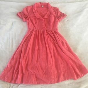 ANTHRO Maeve Coral Button-up Dress Size 6